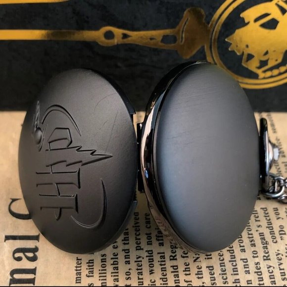 New Harry Potter Black Pocket Watch w/ Chain Matte Finish - Picture 5 of 6